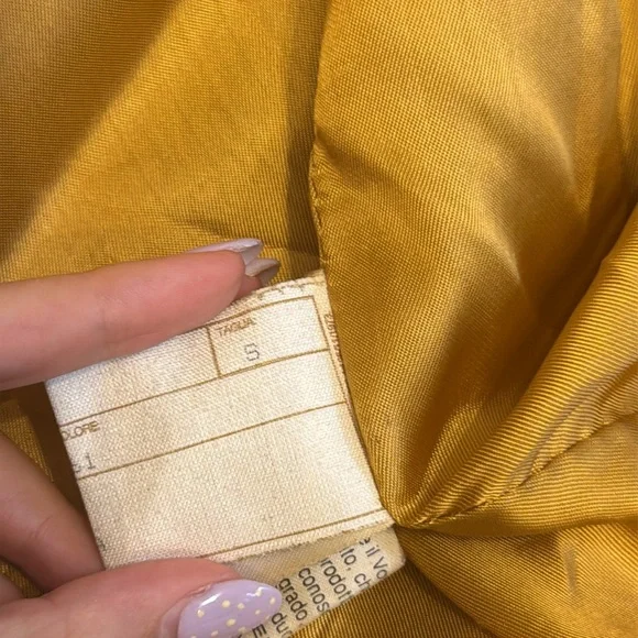 Vintage Italian brand mustard brown hooded zippedsoft suede leather jacket